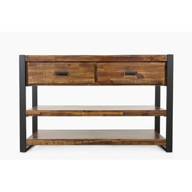 Jofran Furniture Loftworks Distressed Brown Sofa Table With Drawers