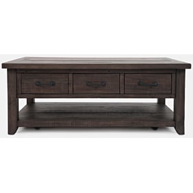 Jofran Furniture Madison County Barnwood Brown 3pc Drawers Coffee Table Set