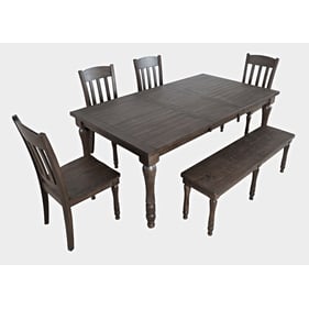 Jofran Furniture Madison County Barnwood Brown 6pc Dining Room Set