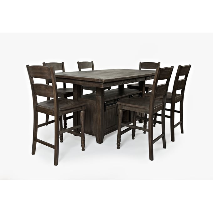 Jofran Furniture Madison County Barnwood Brown 72 Inch 7pc Counter Height Set JFN-1700-72C-7