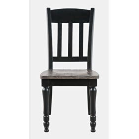 2 Jofran Furniture Madison County Vintage Black Slatback Dining Chairs