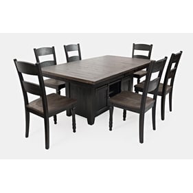 Jofran Furniture Madison County Vintage Black 7pc Dining Room Set With Ladd...