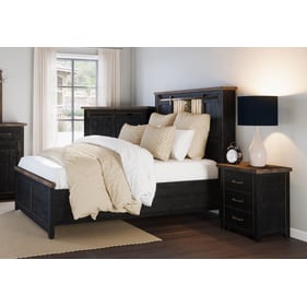 Jofran Furniture Madison County Vintage Black 2pc Bedroom Set with King Bar...