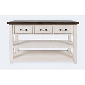 Jofran Furniture Madison County Vintage White Harris 3 Drawers Console