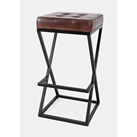 Jofran Furniture Global Archives Dark Sienna Leather Stool