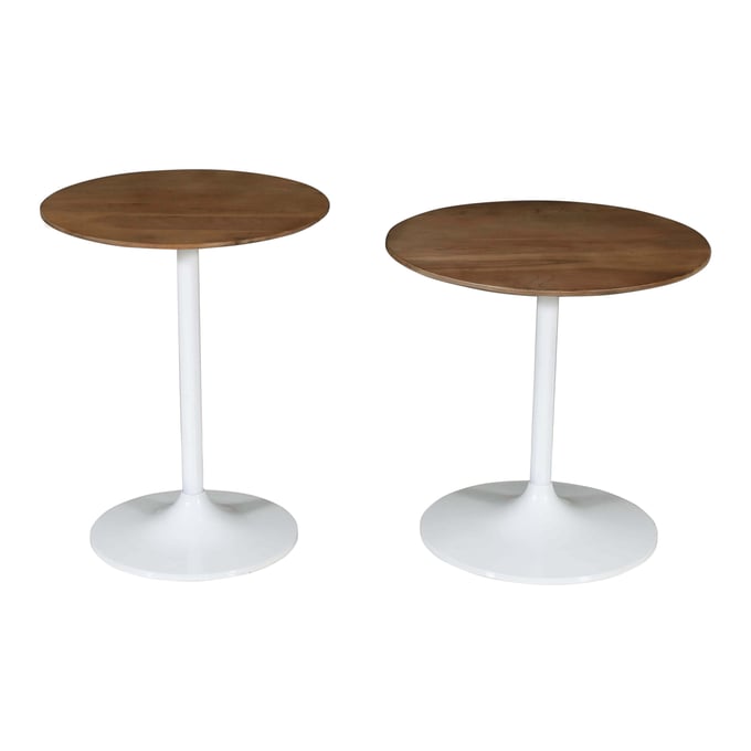 Jofran Furniture Global Archive White Pedestal 2pc Accent Table JFN-1730-223WT