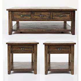 Jofran Furniture Artisans Craft Dakota Oak 3pc Coffee Table Set