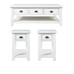 Jofran Furniture Artisans Craft White 3pc Coffee Table Set