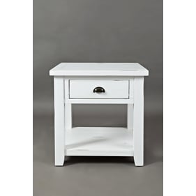 Jofran Furniture Artisans Craft Weathered White End Table