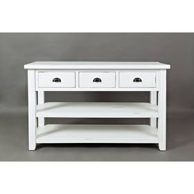 Jofran Furniture Artisans Craft Distressed Weathered White Sofa Table