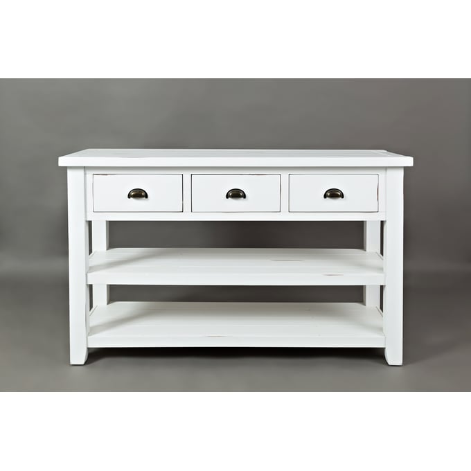 Jofran Furniture Artisans Craft Distressed Weathered White Sofa Table JFN-1744-4