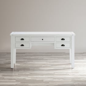 Jofran Furniture Artisans Craft Weathered White 5 Drawers Desk