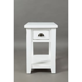 Jofran Furniture Artisans Craft Weathered White Chairside Table