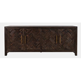 Jofran Furniture Gramercy Dark Brown Chevron 4 Door Accent Cabinet