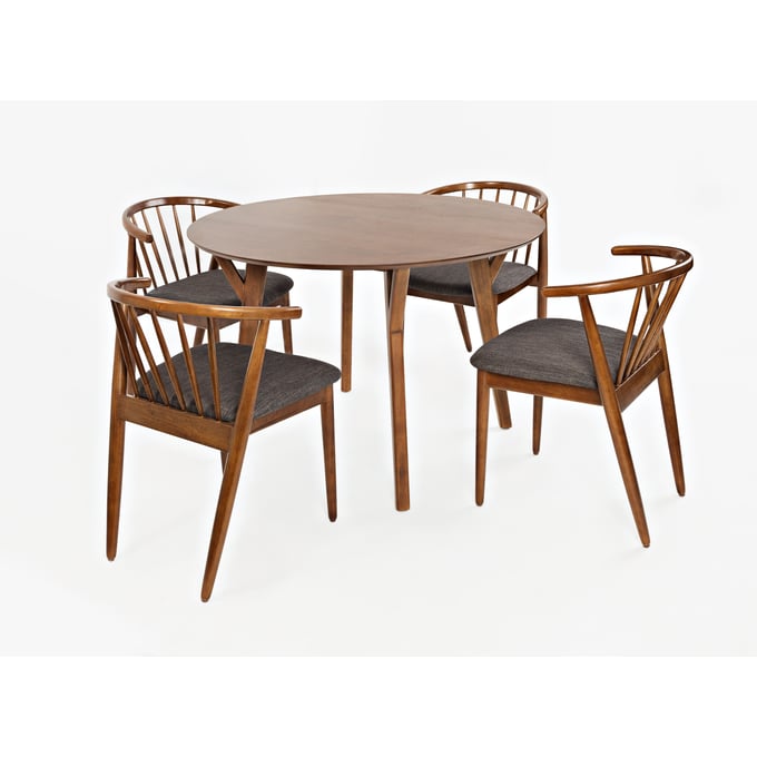 Jofran Furniture Copenhagen Medium Brown Grey 44 Inch Round 5pc Dining Set JFN-1769-44D-5