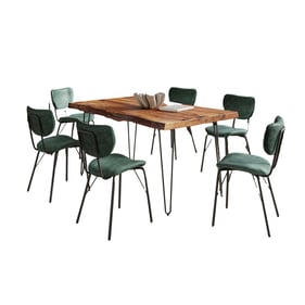 Jofran Furniture Natures Edge Chestnut and Jade 7pc Dining Set