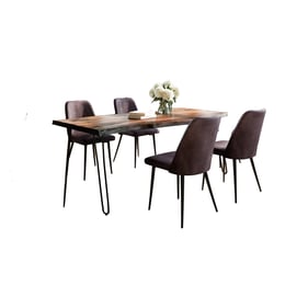 Jofran Furniture Natures Edge Chestnut Dark Brown 5pc Dining Room Set