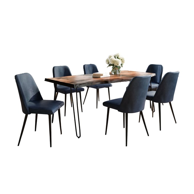 Jofran Furniture Natures Edge Chestnut Blueberry 7pc Dining Room Set JFN-1781-79D-6-DOXCHBLB