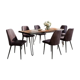 Jofran Furniture Natures Edge Chestnut Dark Brown 7pc Dining Room Set