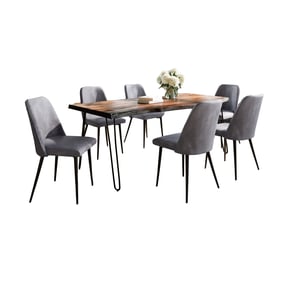 Jofran Furniture Natures Edge Chestnut Grey 7pc Dining Room Set