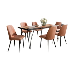 Jofran Furniture Natures Edge Chestnut Light Brown 7pc Dining Room Set