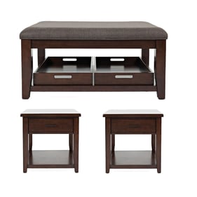 Jofran Furniture Twin Cities Brown 3pc Coffee Table Set