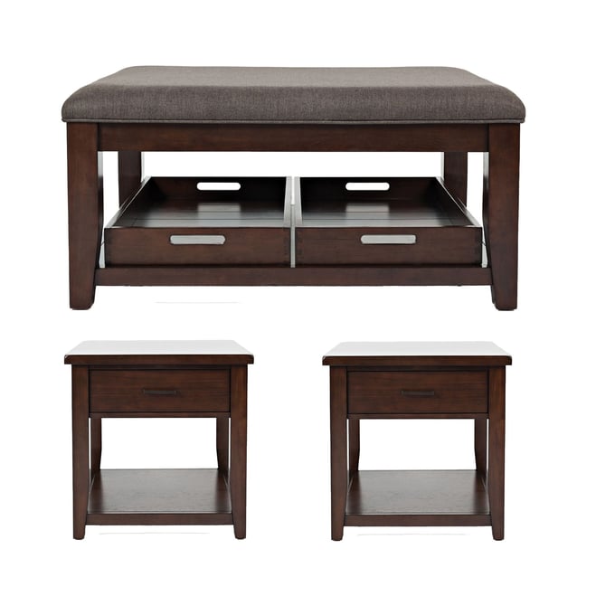 Jofran Furniture Twin Cities Brown 3pc Coffee Table Set JFN-1790-1-3-OCT-S1