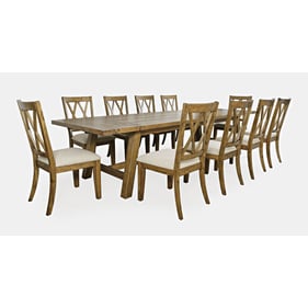 Jofran Furniture Telluride Gold Extendable 11pc Dining Room Set