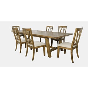 Jofran Furniture Telluride Gold 127 Inch 7pc Extendable Dining Set