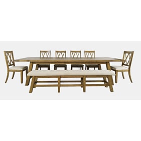 Jofran Furniture Telluride Gold 127 Inch 8pc Dining Set