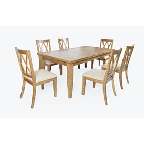 Jofran Furniture Telluride Gold 78 Inch 7pc Dining Room Set