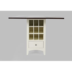 Jofran Furniture Asbury Park White Storage Counter Drop Leaf Table