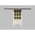 Asbury Park Solid Acacia Farmhouse Storage Counter Drop Leaf Dining Table with Storage and Wine Rack