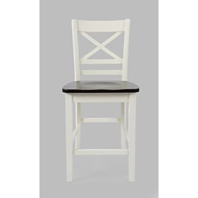 2 Jofran Furniture Asbury Park White Cross Back Stools