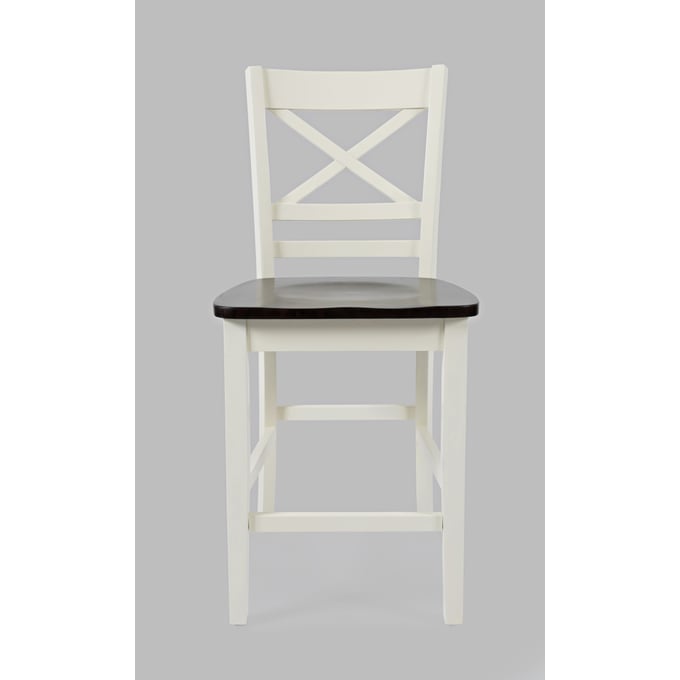 2 Jofran Furniture Asbury Park White Cross Back Stools JFN-1806-BS395KD