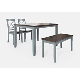 Jofran Furniture Asbury Park Grey 4pc Dining Set with Bench