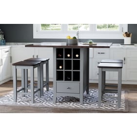 Jofran Furniture Asbury Park Grey Autumn 5pc Counter Height Set with Backle...