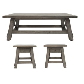 Jofran Furniture Outer Banks Driftwood Gray 3pc Coffee Table Set