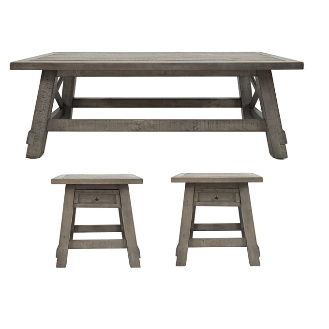 Jofran Furniture Outer Banks Driftwood Gray 3pc Coffee Table Set JFN-1840-OCT-S1