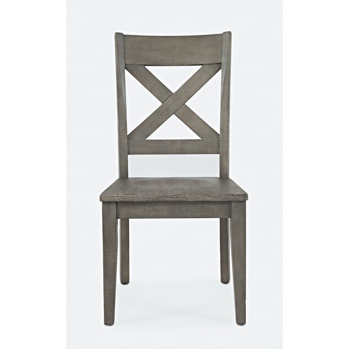 2 Jofran Furniture Outer Banks Driftwood Gray Cross Back Chairs JFN-1841-395KD