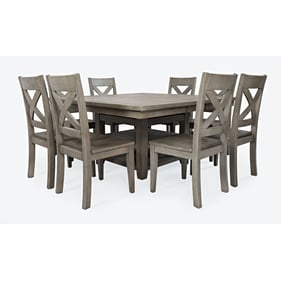 Jofran Furniture Outer Banks Driftwood Gray 9pc Dining Set With Square Tabl...