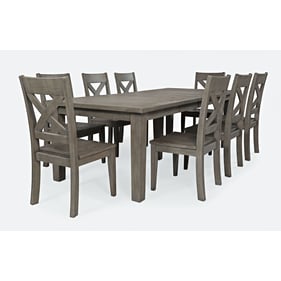 Jofran Furniture Outer Banks Driftwood Gray 9pc Dining Set with Rectangle T...