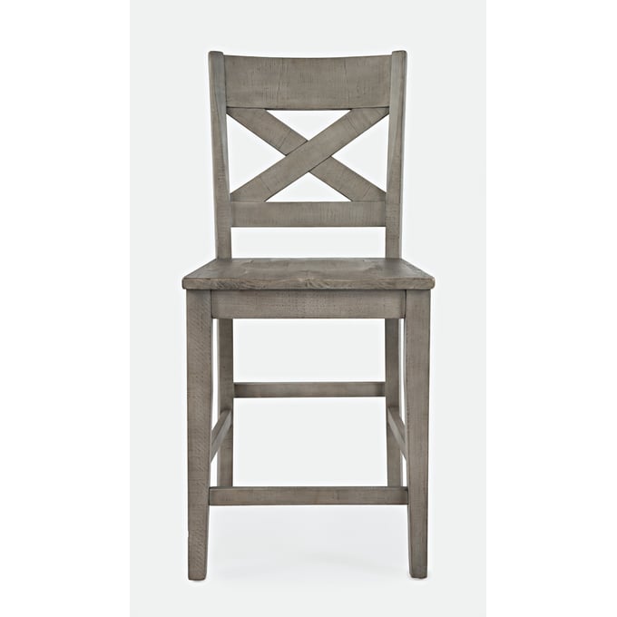 2 Jofran Furniture Outer Banks Driftwood Gray Cross Back Stools JFN-1841-BS420KD