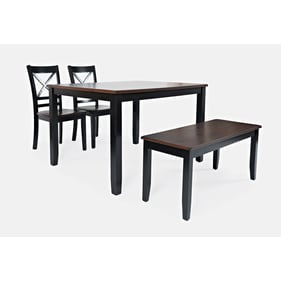 Jofran Furniture Asbury Park Black 4pc Dining Set with Bench