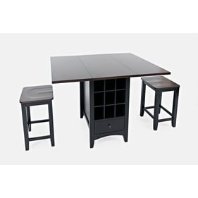 Jofran Furniture Asbury Park Black Autumn 3pc Counter Height Set with Backl...