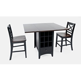 Jofran Furniture Asbury Park Black Autumn 3pc Counter Height Set with X Bac...