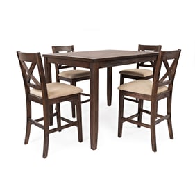 Jofran Furniture Creek Medium Brown Walnut 5pc Counter Height Set