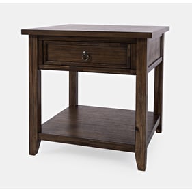 Jofran Furniture Bakersfield Wire Brush Brown End Table