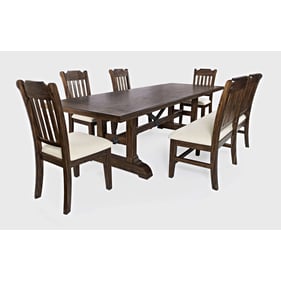 Jofran Furniture Bakersfield Wire Brush Brown 6pc Dining Room Set