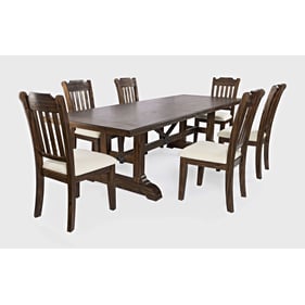 Jofran Furniture Bakersfield Wire Brush Brown 7pc Dining Room Set